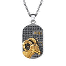 Zodiac Necklace for Men | Dog Tag Zodiac Pendant