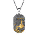 Zodiac Necklace for Men | Dog Tag Zodiac Pendant