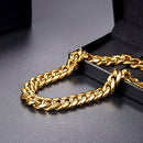 Mens 10mm Cuban Link Chain 18k Gold
