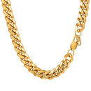 Mens 10mm Cuban Link Chain 18k Gold