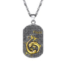 Zodiac Necklace for Men | Dog Tag Zodiac Pendant
