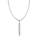 14K Gold Bar Necklace with Diamonds | Vertical Bar Pendant