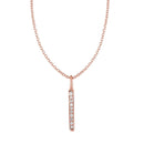 14K Rose Gold Bar Necklace with Diamonds