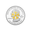 Snowflake Earrings - 14K Gold, Stud, Pushback