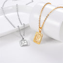 Initial Necklace | Square Letter Pendant - 18K Gold, Silver