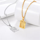Initial Necklace | Square Letter Pendant - 18K Gold, Silver