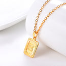 Initial Necklace | Square Letter Pendant - 18K Gold, Silver