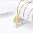 Initial Necklace | Square Letter Pendant - 18K Gold, Silver
