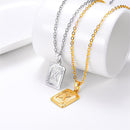 Initial Necklace | Square Letter Pendant - 18K Gold, Silver