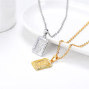 Initial Necklace | Square Letter Pendant - 18K Gold, Silver