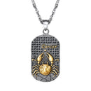 Zodiac Necklace for Men | Dog Tag Zodiac Pendant