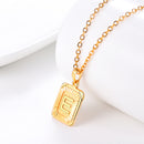Initial Necklace | Square Letter Pendant - 18K Gold, Silver