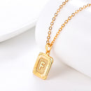 Initial Necklace | Square Letter Pendant - 18K Gold, Silver