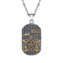Zodiac Necklace for Men | Dog Tag Zodiac Pendant