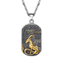 Zodiac Necklace for Men | Dog Tag Zodiac Pendant