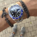 CZ Studded Steel Anchor Bracelet - Women - Men