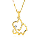 14K Gold Elephant Necklace Diamond Accent | Elephant Pendant