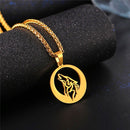 Hollow Howling Wolf Pendant Necklace for Men