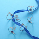 Sterling Silver Initial Ring Adjustable with Topaz & CZ