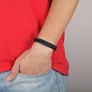 Mens Leather Ropes Woven Bracelet - Black