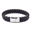 Mens Leather Ropes Woven Bracelet - Brown