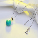 Sterling Silver Turquoise Bead Necklace - Turquoise Drop