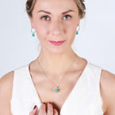 Sterling Silver Turquoise Bead Necklace - Turquoise Drop