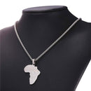 Silver Africa Necklace | Continent Africa Map Pendant
