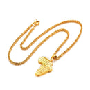 Gold Africa Necklace | Continent Africa Map Pendant