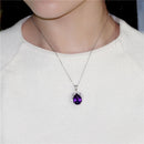 Amethyst Necklace | Teardrop Amethyst Pendant Sterling Silver