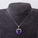 Amethyst Necklace | Teardrop Amethyst Pendant Sterling Silver