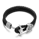 Anchor Bracelet for Men | Black, Brown, Red Braided Leather