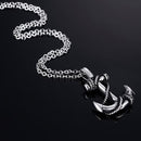 Mens Anchor Necklace in Stainless Steel - Gold, Black, Silver