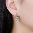 Drop Angel Wing Earrings Sterling Silver