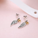 Drop Angel Wing Earrings Sterling Silver