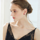 Angel Wing Heart Earrings w/ Swarovski Crystals | Stud