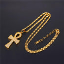 Gold Ankh Necklace | Ankh Cross Pendant Womens
