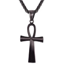 Ankh Necklace Stainless Steel | Ankh Cross Pendant - Black