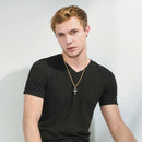 Ankh Necklace Iced Out Rhinestones 18K Gold