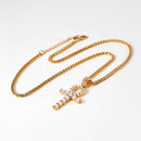 Ankh Necklace Iced Out Rhinestones 18K Gold