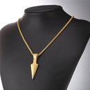 Arrowhead Necklace - Men - Stainless Steel - Gold