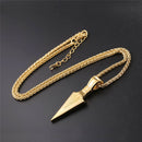 Arrowhead Necklace - Men - Stainless Steel - Gold