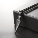 Arrowhead Necklace - Men - Stainless Steel - Black