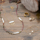 Bar Pearl Necklace | 14K Gold Plated Sterling Silver Pendant