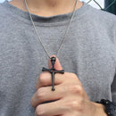 Black Baseball Cross Necklace