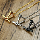 Baseball Bat Cross Necklace Rotatable