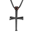 Baseball Bat Cross Necklace | Men's Pendant Stainless Steel