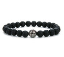Basketball Bracelet - Lava Beaded - Black Charm