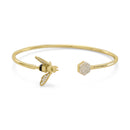 Bee Cuff Bracelet - Sterling Silver, 14K Gold