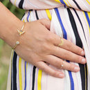 Bee Cuff Bracelet - Sterling Silver, 14K Gold